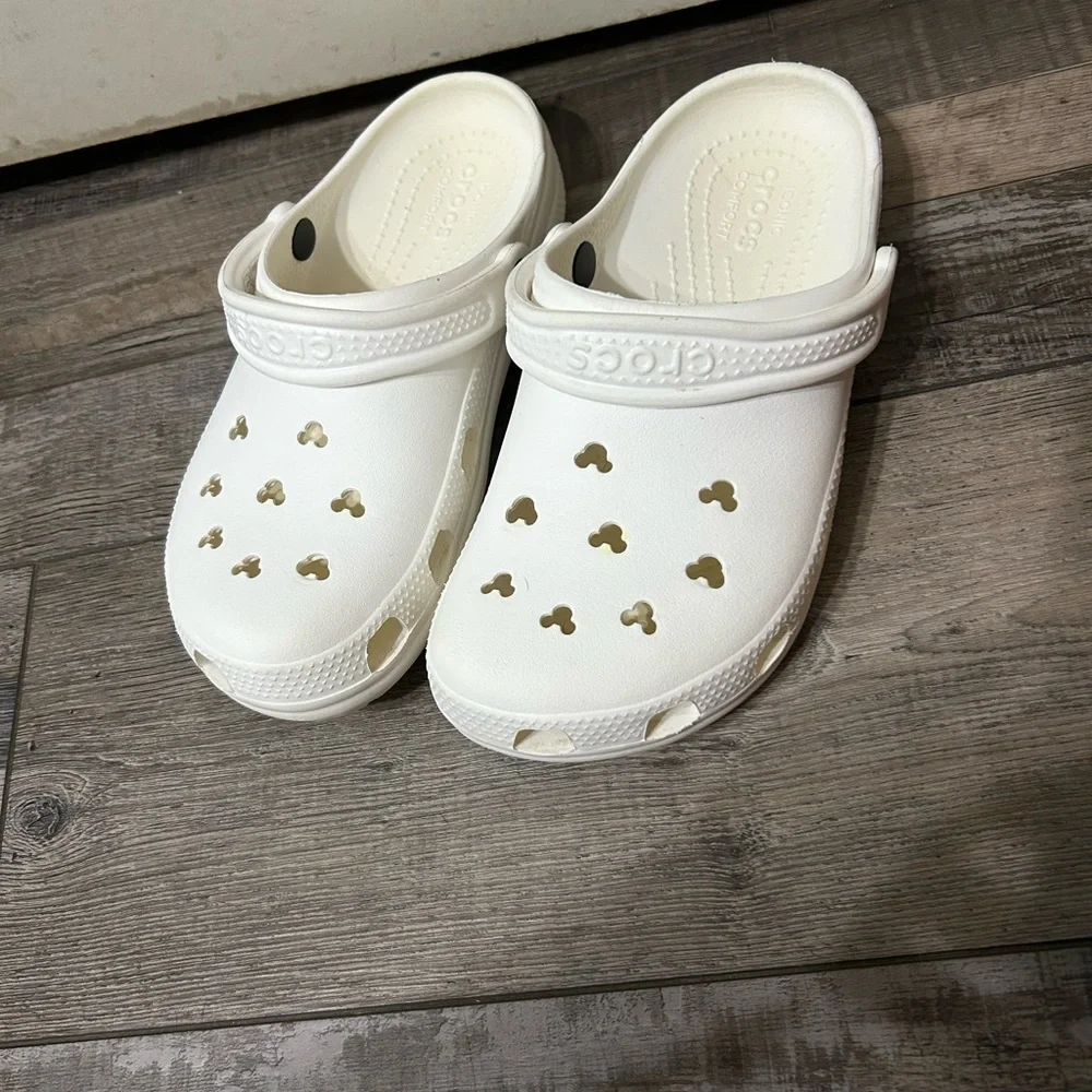 Disney Mickey Mouse CROCS Classic White Clogs - Picture 2 of 11